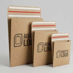 Sobres con fuelle papel Kraft con cinta de seguridad