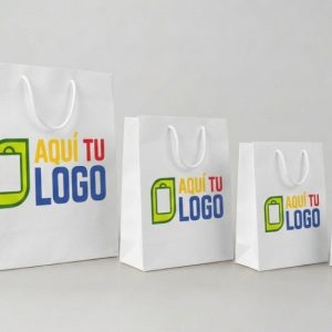 Bolsa papel bond con manija cordón